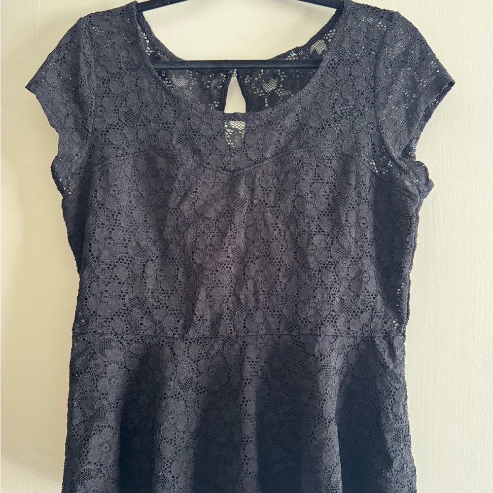 Vintage Black Peplum Blouse